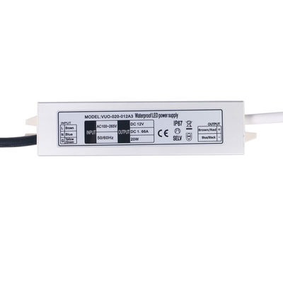 Erp van 20w 30w 50w Slimline HOOFDbestuurder 60HZ IP 67 Gelijkstroom Constant Voltage Power Supply